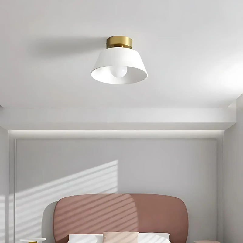 Elegant Sort og Hvid LED Loftlampe i Jern