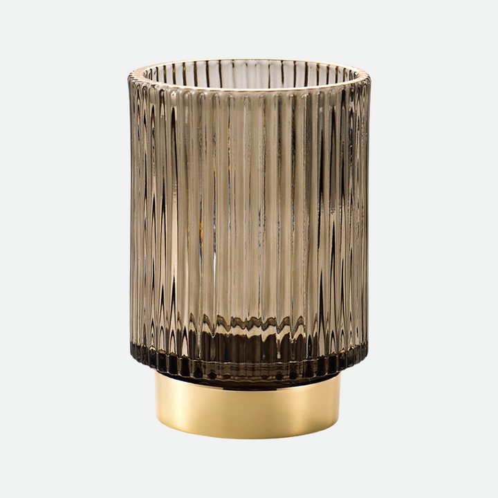 Guldfolie Makeup Organizer i Tonet Glas