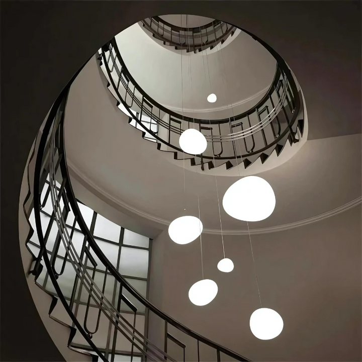 Glas Pebble Pendel Lys i Hvid - Moderne Design