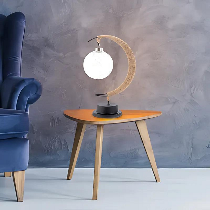 Elegant Glas LED Bordlampe med Månelys Design