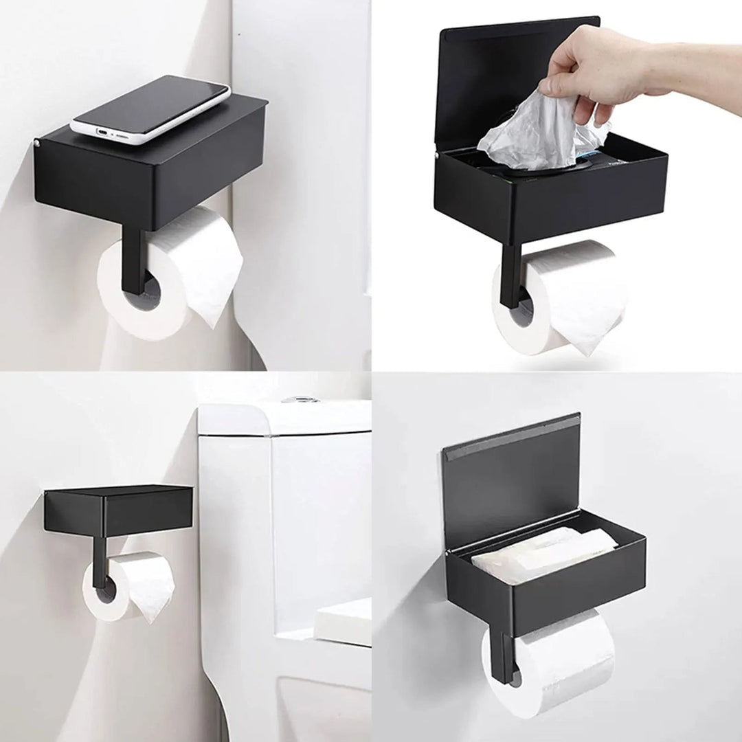 Elegant Metal Toiletpapirholder i Sort eller Sølv