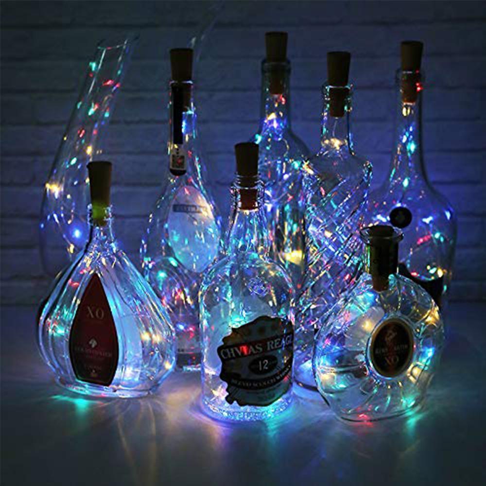 LED Vinflaske Lyskilder med Kobbertråd - Varm Hvid, 2 m, 20 LEDs