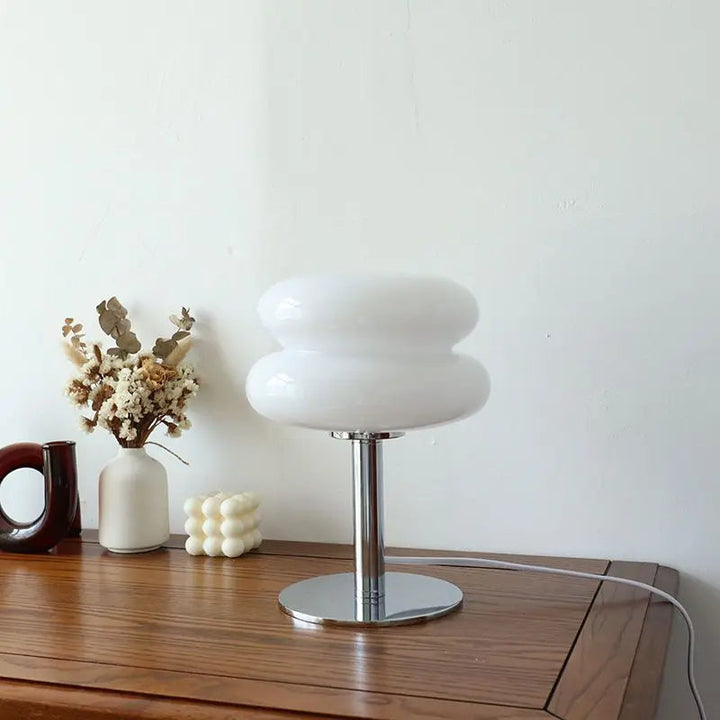 Bauhaus Bordlampe i Sort og Hvid Metal og Glas
