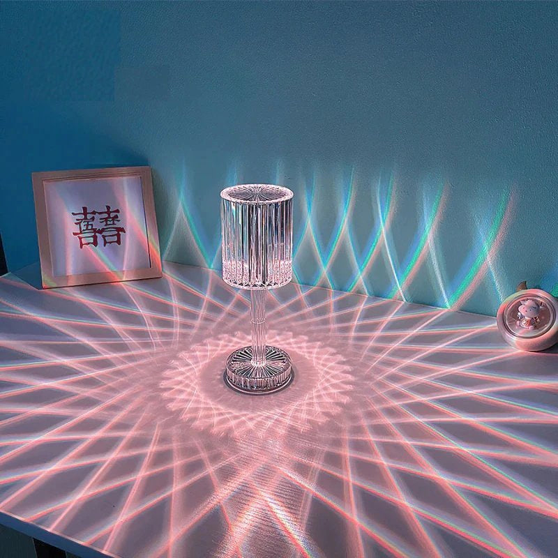 Berøringskontrol Krystal Bordlampe med RGB Lys