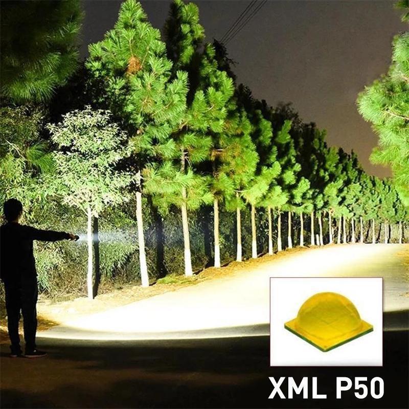 Genopladelig Taktisk LED Lommelygte 90000 Lumen Vandtæt Aluminium