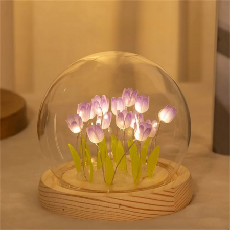 Håndlavet Tulipan LED Nattelys Bordlampe