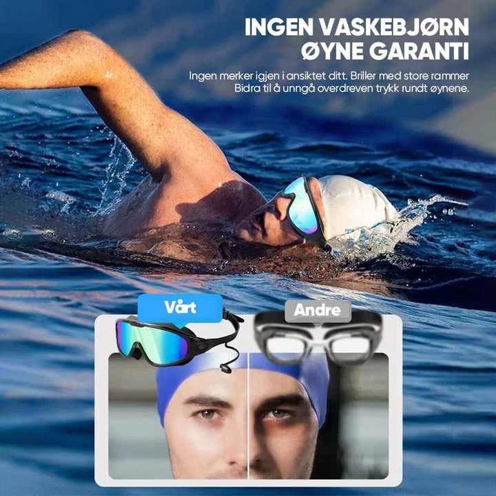 Anti-Dug Silikone Svømmegoggles med 180-Graders Udsigt