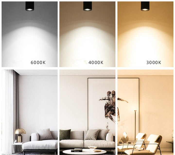 Justerbar LED Loftspot i Aluminium med Varm Hvidt Lys - 7W, 12W, 15W