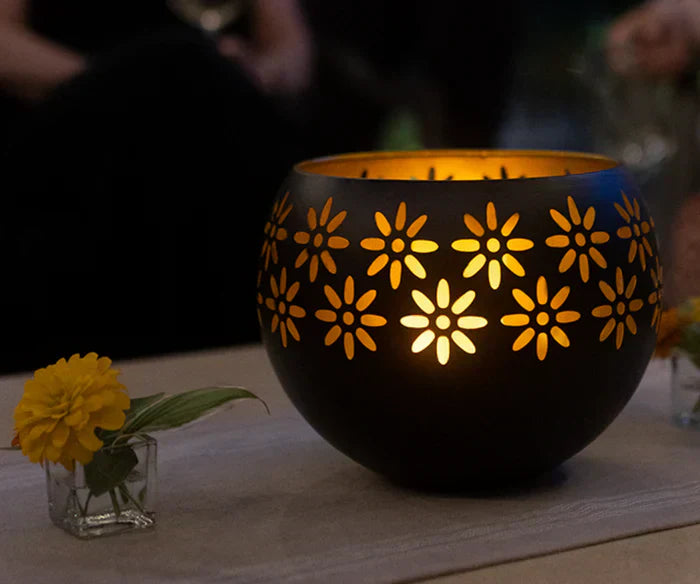Blomsterdesign LED Stearinlys Lampe til Varm Belysning