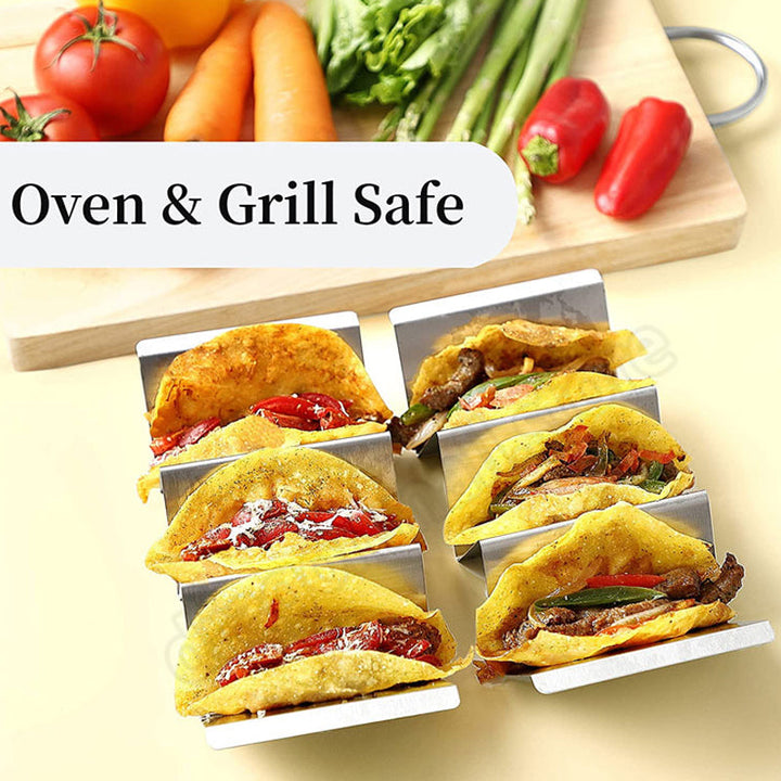 Rustfrit Stål Taco Holder med Håndtag