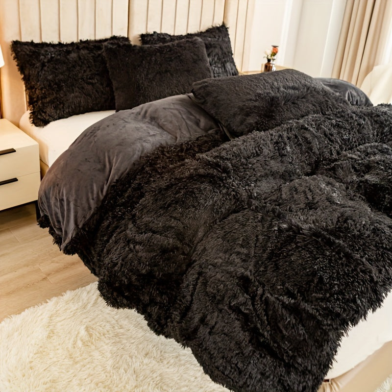 Luksuriøst Ultra Blødt Plush Dynebetræk Sæt med Lynlås