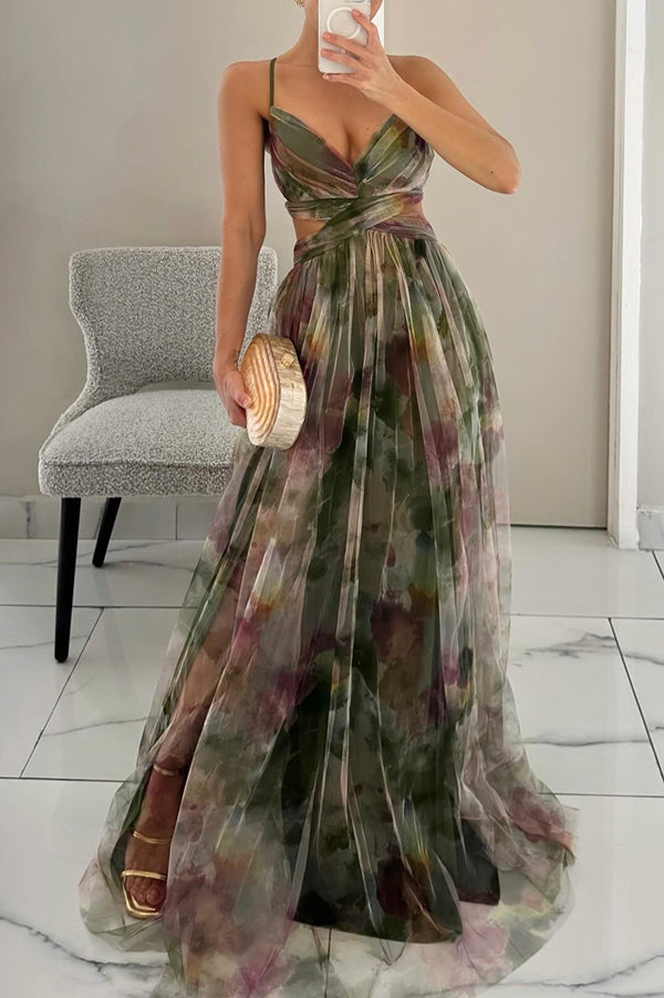 Cindy™ | Smuk blomsterprint maxi kjole