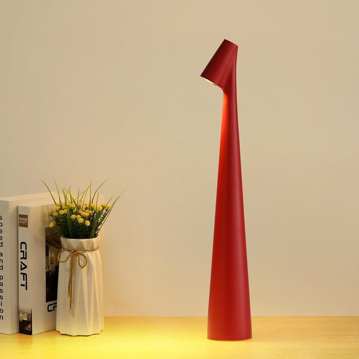 Genopladelig Trådløs LED Bordlampe i Metal og Glas
