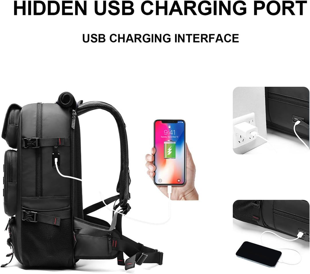 50L Vandtæt Rejserygsæk med USB Opladning og Skoafdeling