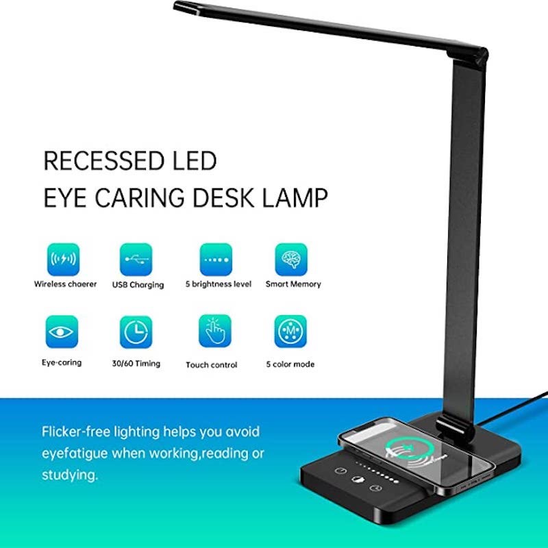 Dæmpbar LED Skrivebordslampe med USB og Touch Kontrol