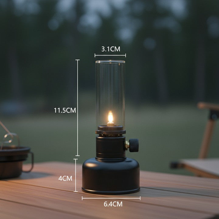 Justerbar Gas Flamme Bordlampe i Aluminium