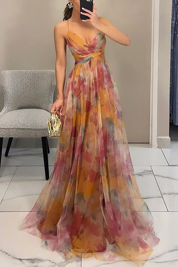 Cindy™ | Smuk blomsterprint maxi kjole