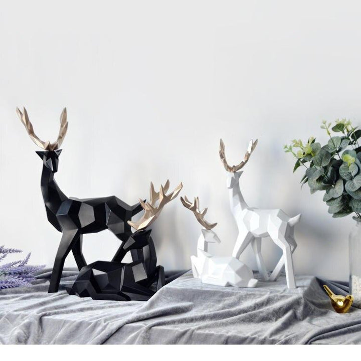 Abstrakt Hjorte Skulptur Sæt i Resin