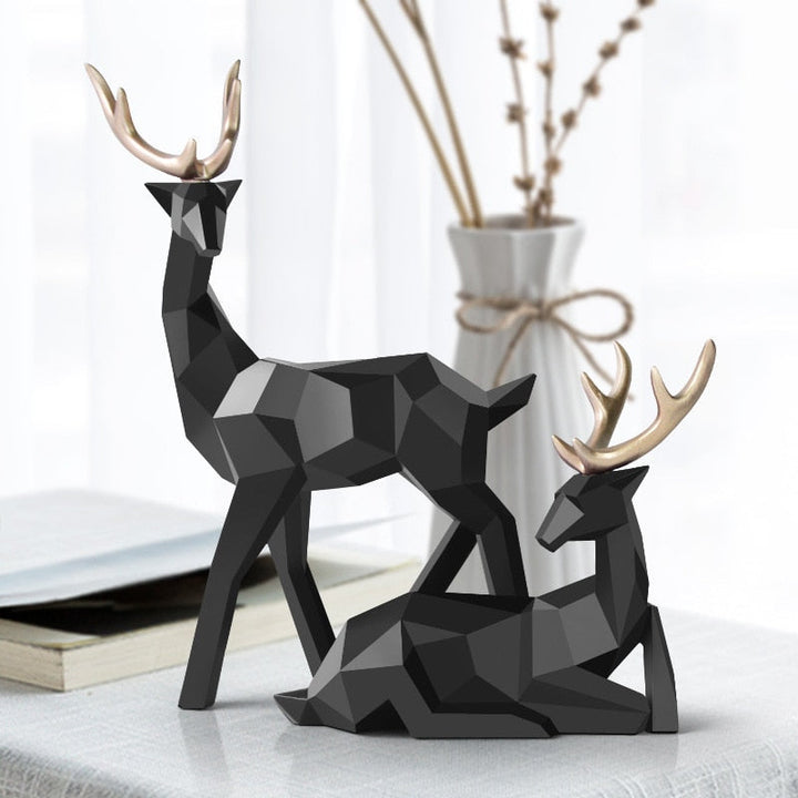 Abstrakt Hjorte Skulptur Sæt i Resin