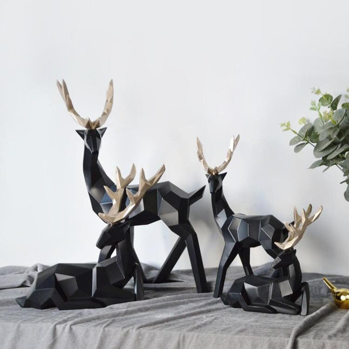 Abstrakt Hjorte Skulptur Sæt i Resin
