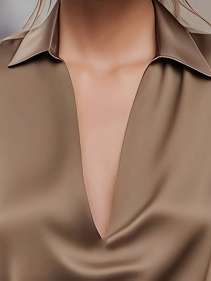 Eva™ | Luksus Satin V-Hals Bluse
