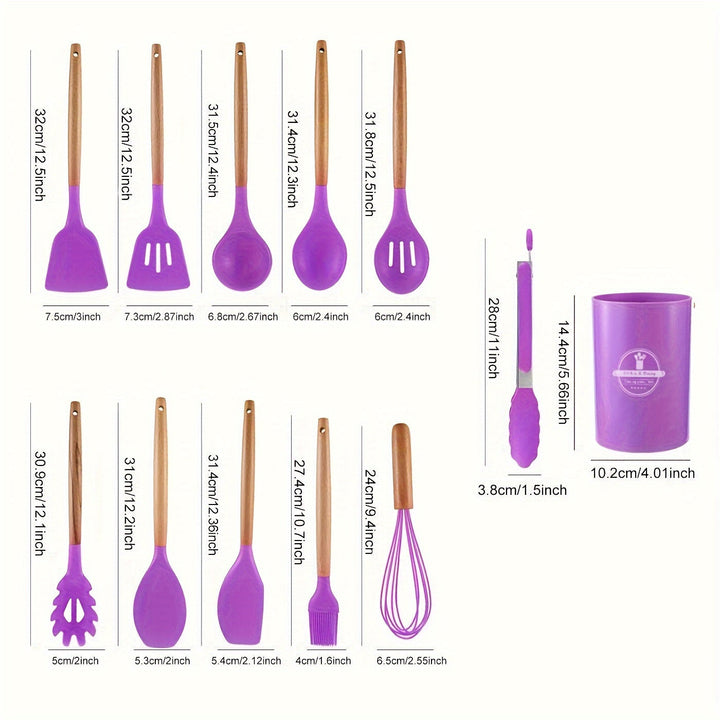 Varmebestandigt Silicone Køkkenredskabs Sæt med Non-Stick Design