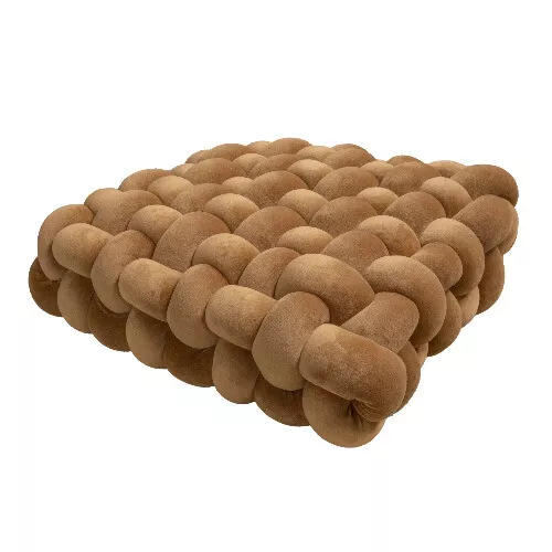 Håndlavet Blød Plush Knude Pude i Firkantet Design