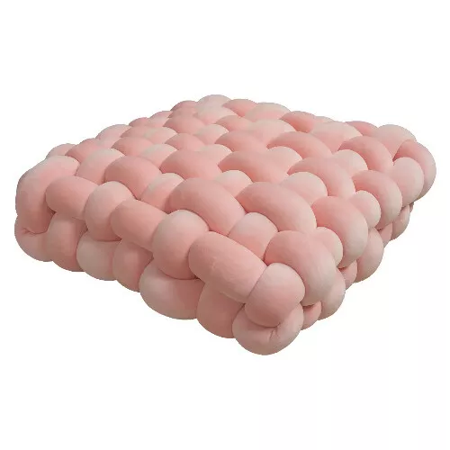 Håndlavet Blød Plush Knude Pude i Firkantet Design