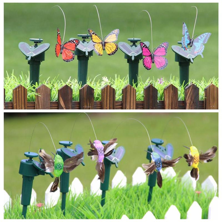 Solcelledrevet Dansende Kolibri og Sommerfugl Have Dekoration