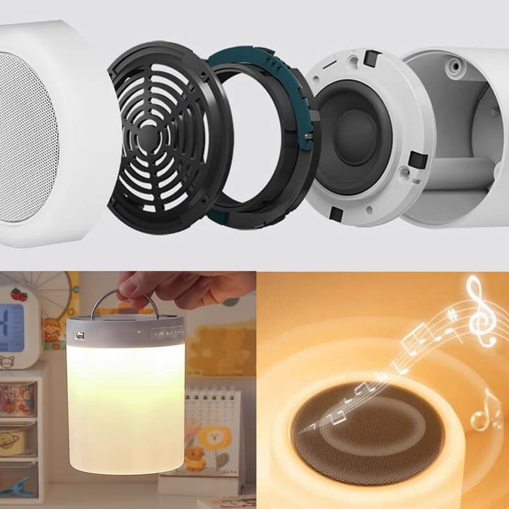 Bluetooth Højttaler med LED Lampe og Vækkeur