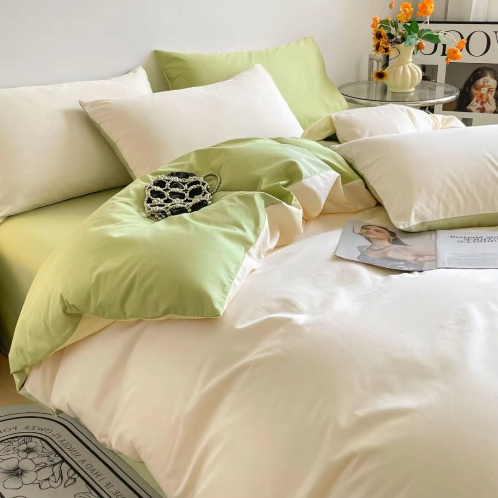 Satin Duvet Cover Sæt med Lynlås og Puder 100% Satin