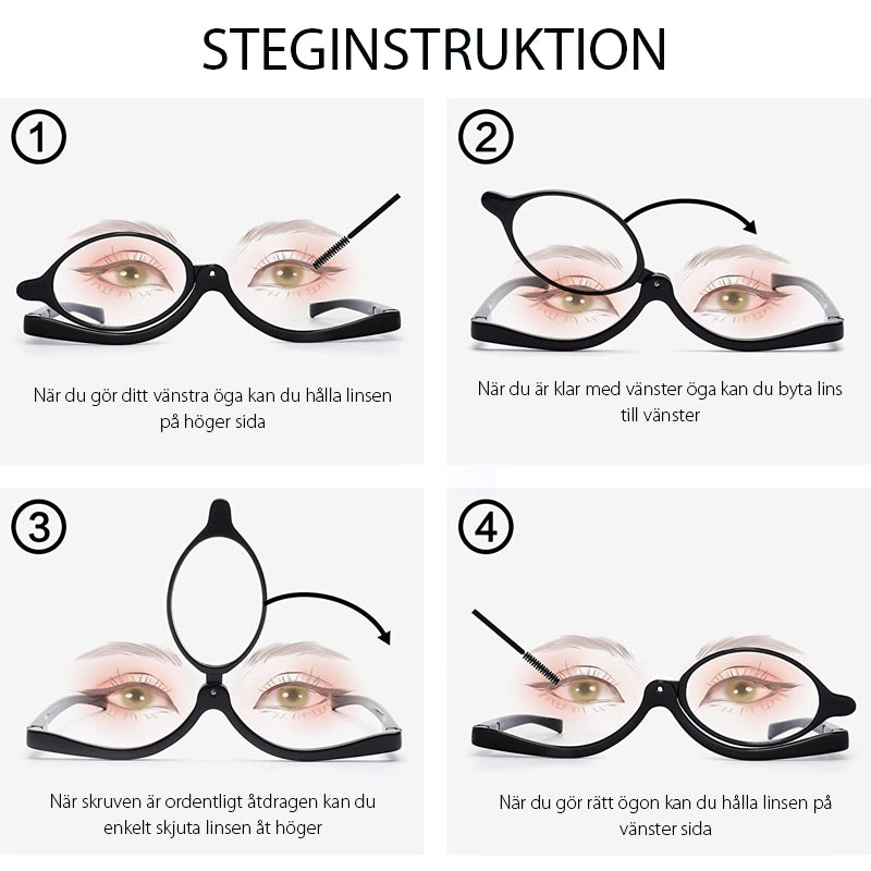 Makeupbriller med Roterende Linser og Justerbar Pasform