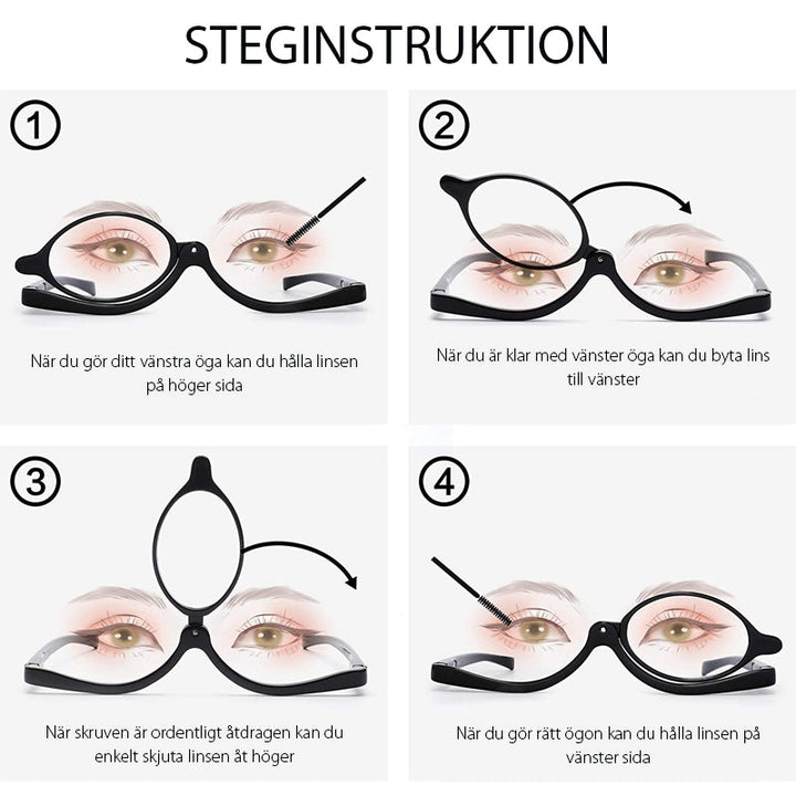 Makeupbriller med Roterende Linser og Justerbar Pasform