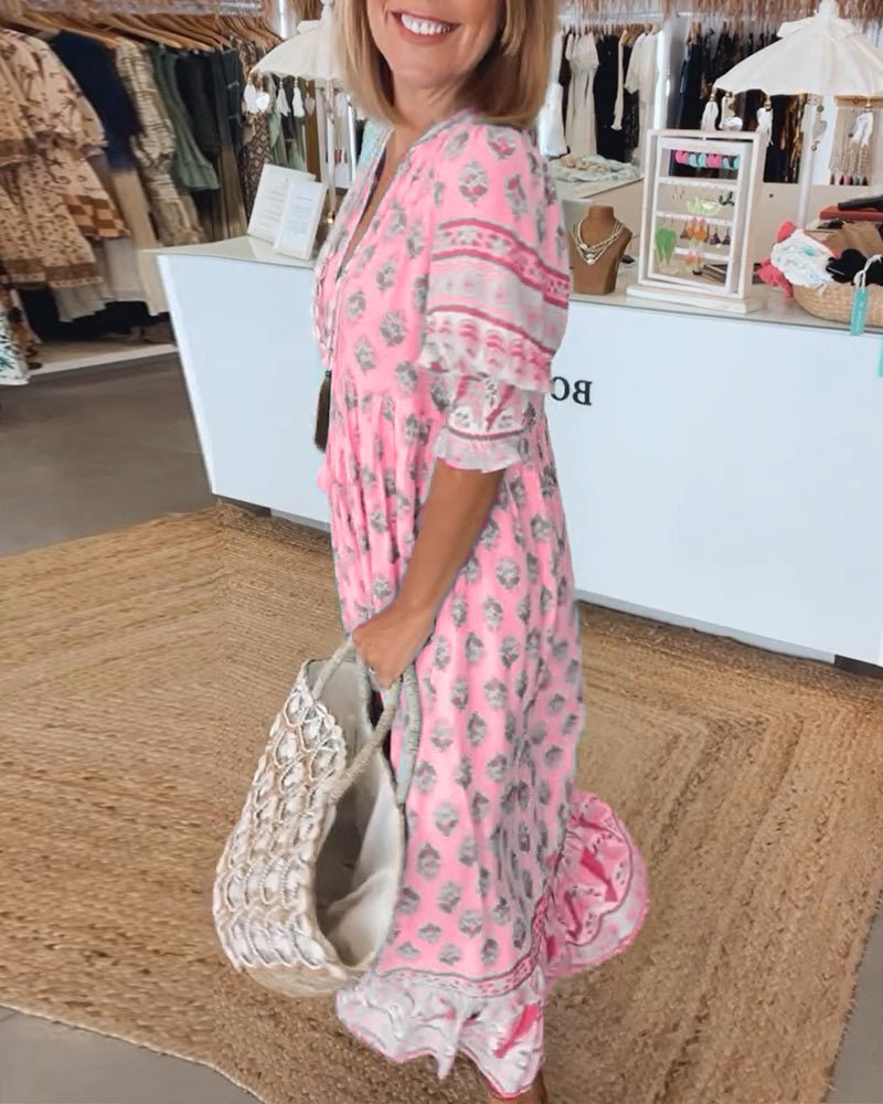 Audrey™ | Boho Midi Fringing Kjole