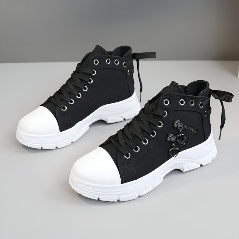 Chunky Sole High Sneakers with Decorative Details