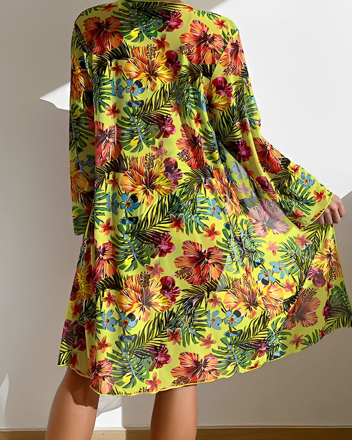 Juanita™ | Tropisk Print Bikini Sæt med Cover-Up