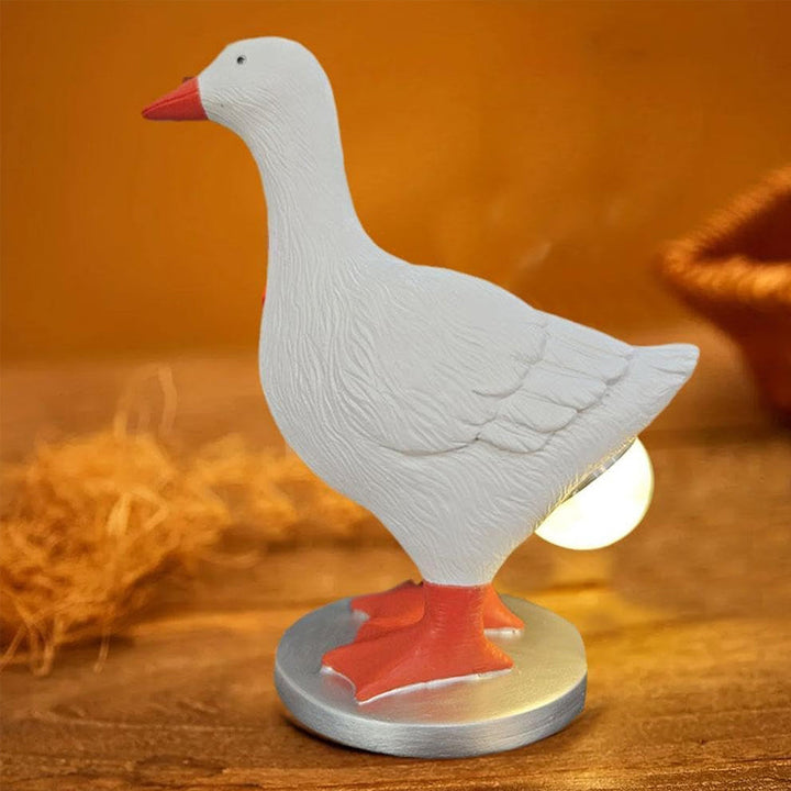 Høne- og Andebordlampe i Harpiks med USB-drift