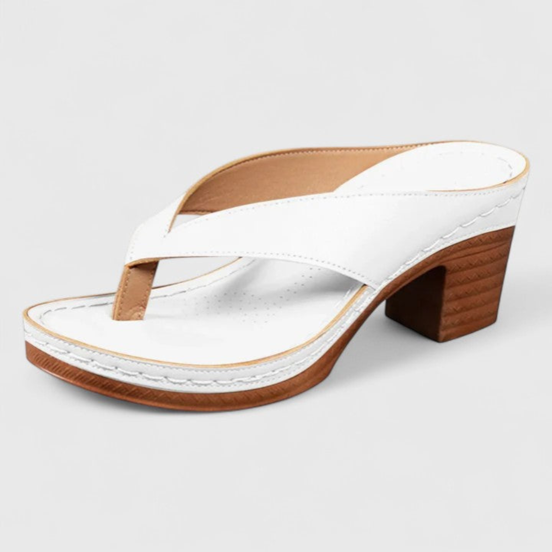Birgit | Dame Chunky Heel Tåsplit Sandaler