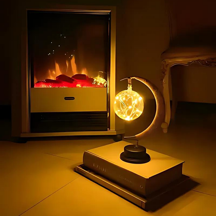 Elegant Glas LED Bordlampe med Månelys Design