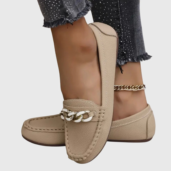 Regine | Dame Slip-On Loafer med Kettendetalje