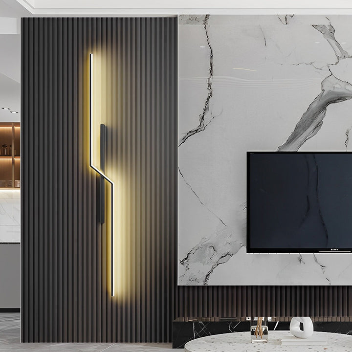 Moderne Sort og Guld LED Væglampe med Minimalistisk Design
