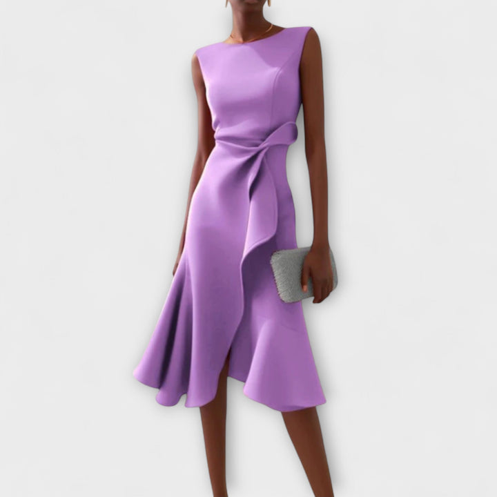 Sheila™ | Draperet Asymmetrisk Midi Kjole