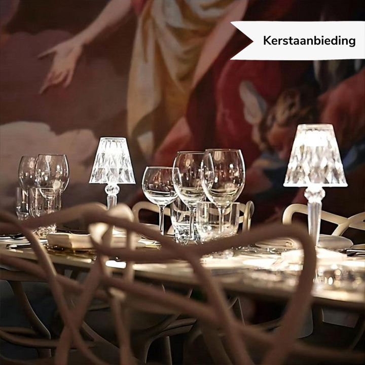 Dæmpbar Trådløs Krystal LED Bordlampe med Touch Kontrol