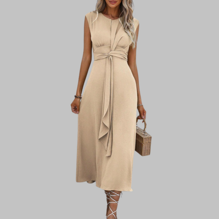 Bridgette™ | Elegant Ærmeløs Maxi Kjole med Rund Hals