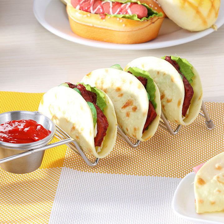 Rustfrit Stål Taco Holder med Håndtag