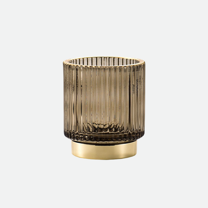 Guldfolie Makeup Organizer i Tonet Glas