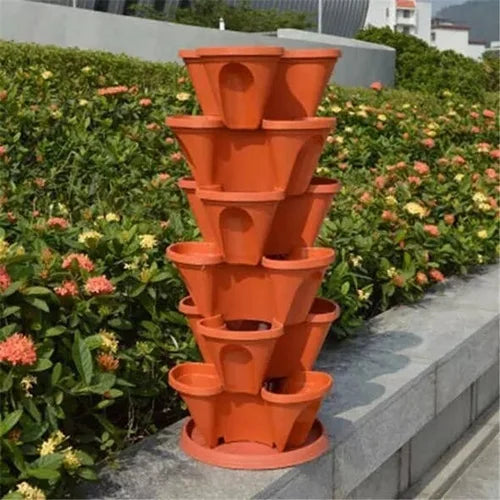 Vertikalt Haveplantesystem i Holdbar Plast - Pladsbesparende PlantStack