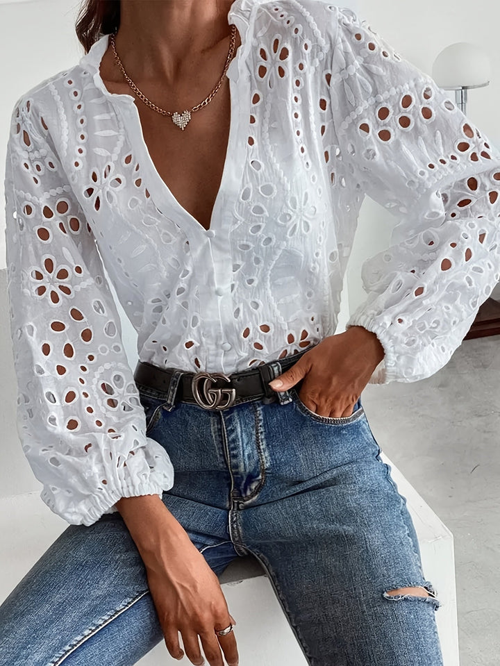 Elise™ | Blomster Langærmet Bluse