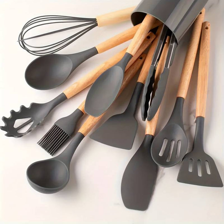 Varmebestandigt Silicone Køkkenredskabs Sæt med Non-Stick Design