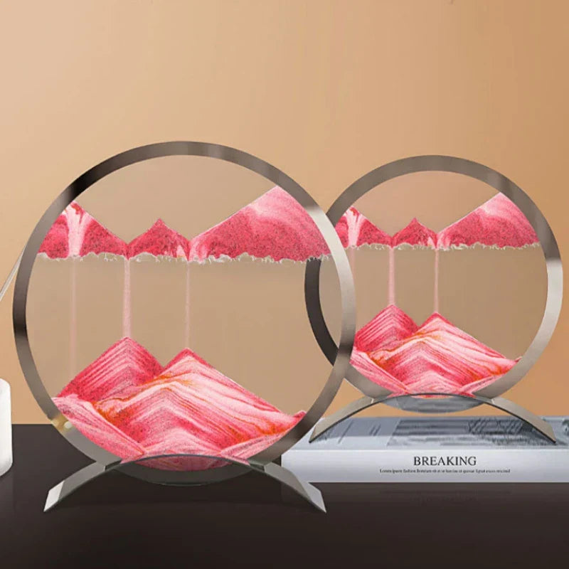 Dynamisk Sandkunst Bordlampe med Justerbar Hastighed og Varm LED Belysning